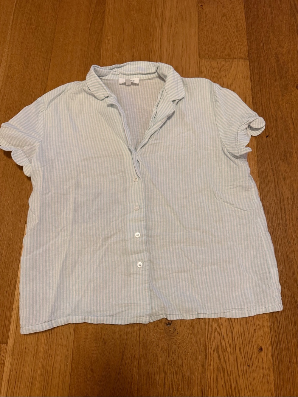 Blue and white stripe pajama set